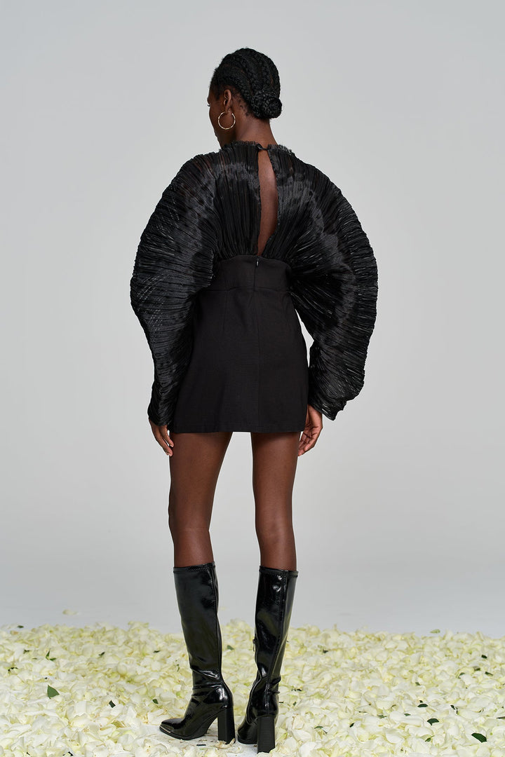 Amayeta Mesh Ruch Mini Dress - Celestia Couture