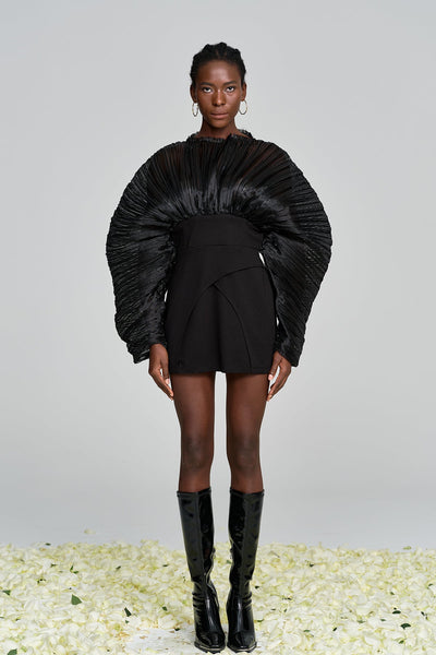 Amayeta Mesh Ruch Mini Dress