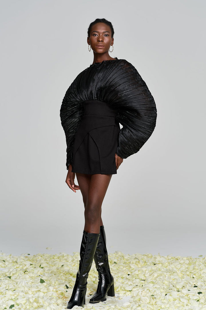Amayeta Mesh Ruch Mini Dress - Celestia Couture