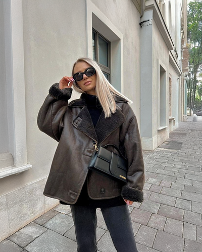 Amelia Leather Jacket - Brown