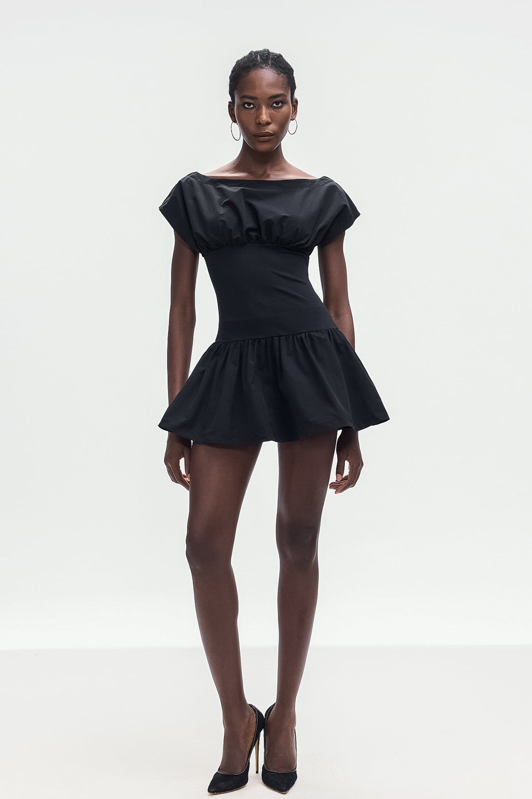 Amery Ruch Ruffle Deconstruct Mini Dress In Black - Celestia Couture