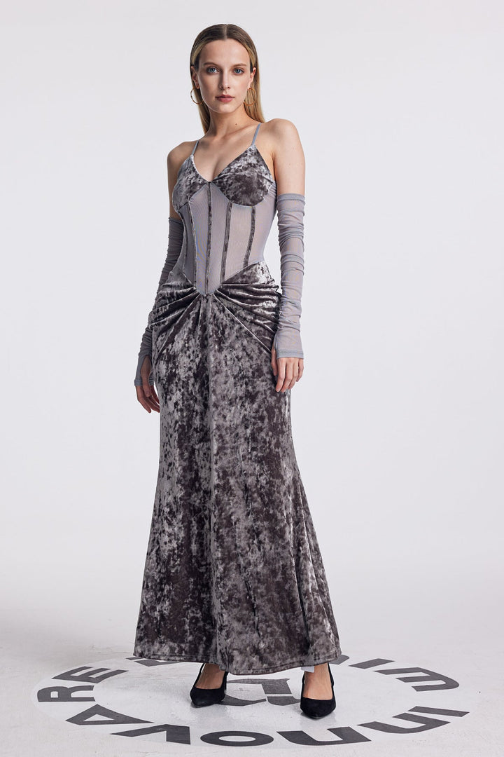 Amy Ruch Backless Corset Maxi Dress - Celestia Couture