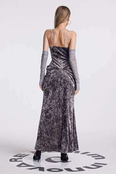 Amy Ruch Backless Corset Maxi Dress