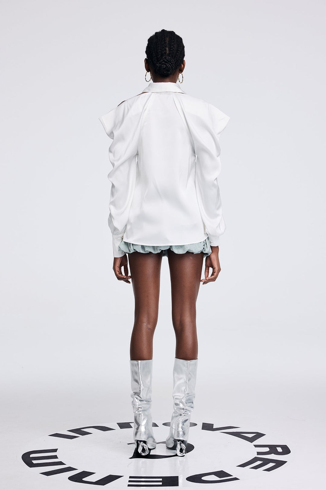 Apiatan Cutout Tie Shirt - Celestia Couture