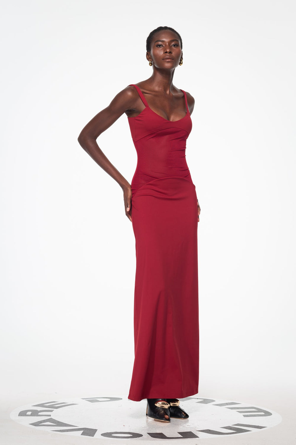 Aram Mesh Spaghetti Sleeveless Maxi Dress - Celestia Couture