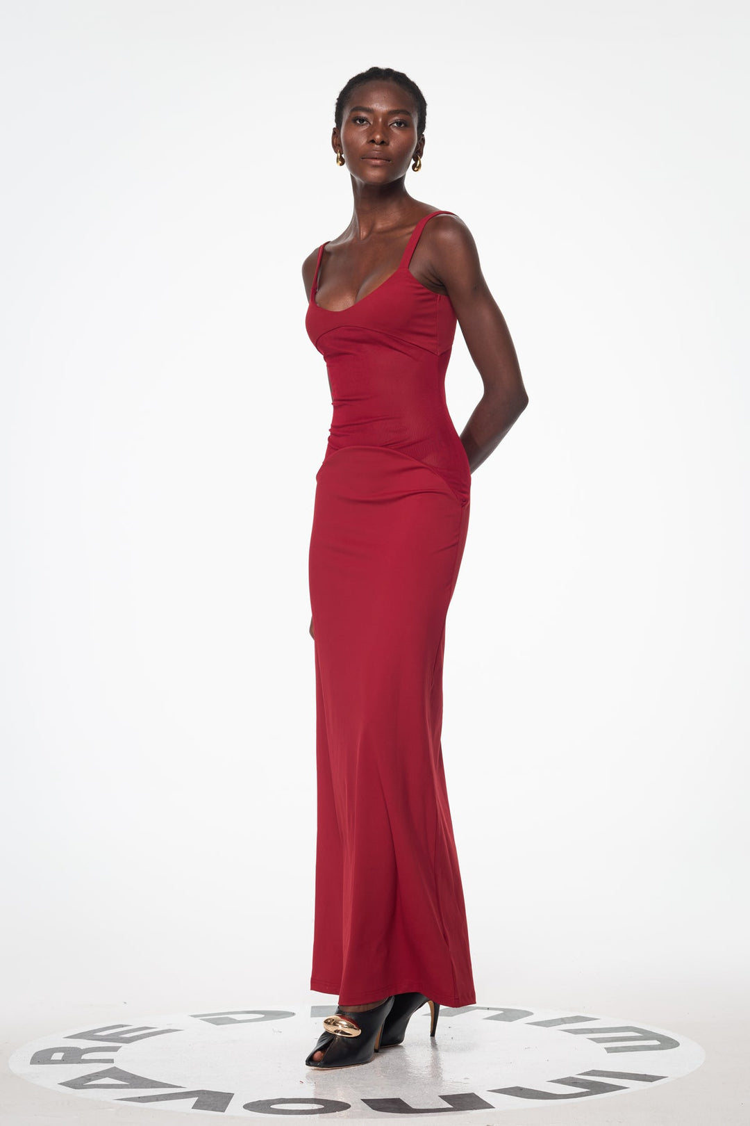 Aram Mesh Spaghetti Sleeveless Maxi Dress - Celestia Couture