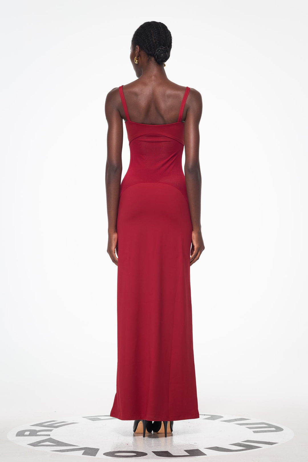 Aram Mesh Spaghetti Sleeveless Maxi Dress - Celestia Couture