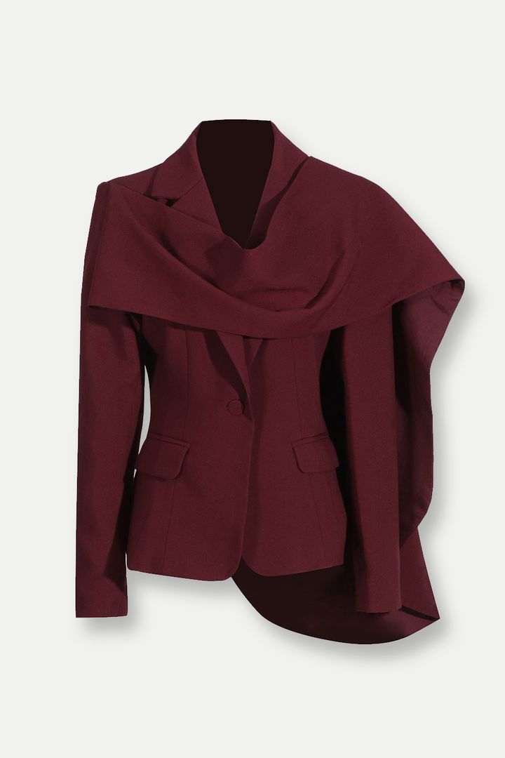 Arlene Shawl Plunge Blazer - Celestia Couture