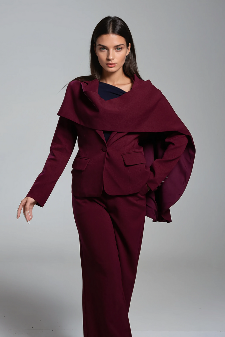 Arlene Shawl Plunge Blazer - Celestia Couture
