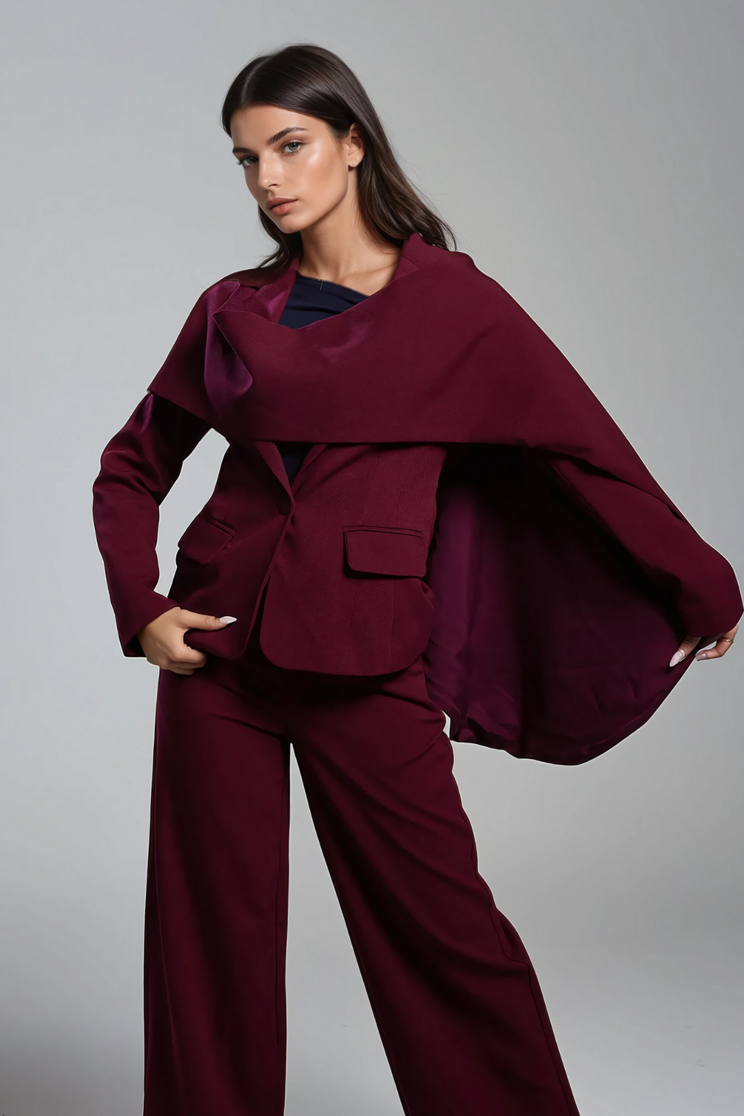 Arlene Shawl Plunge Blazer - Celestia Couture
