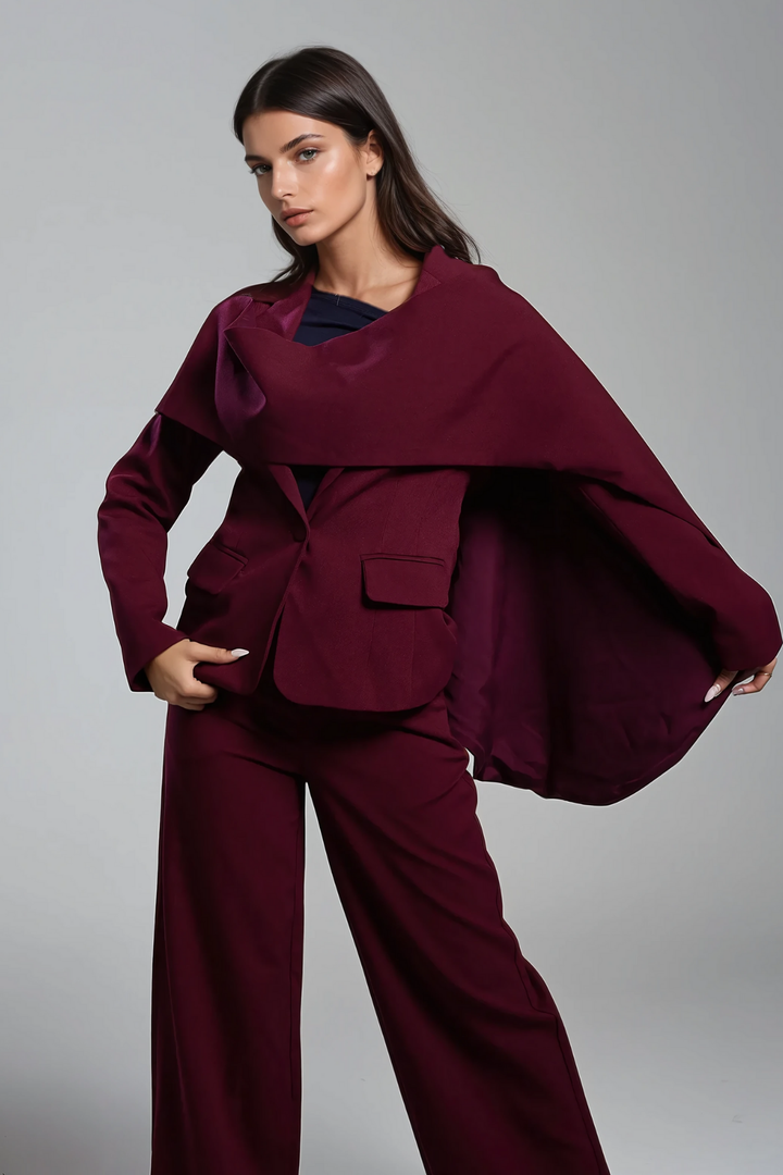Arlene Shawl Plunge Blazer - Celestia Couture