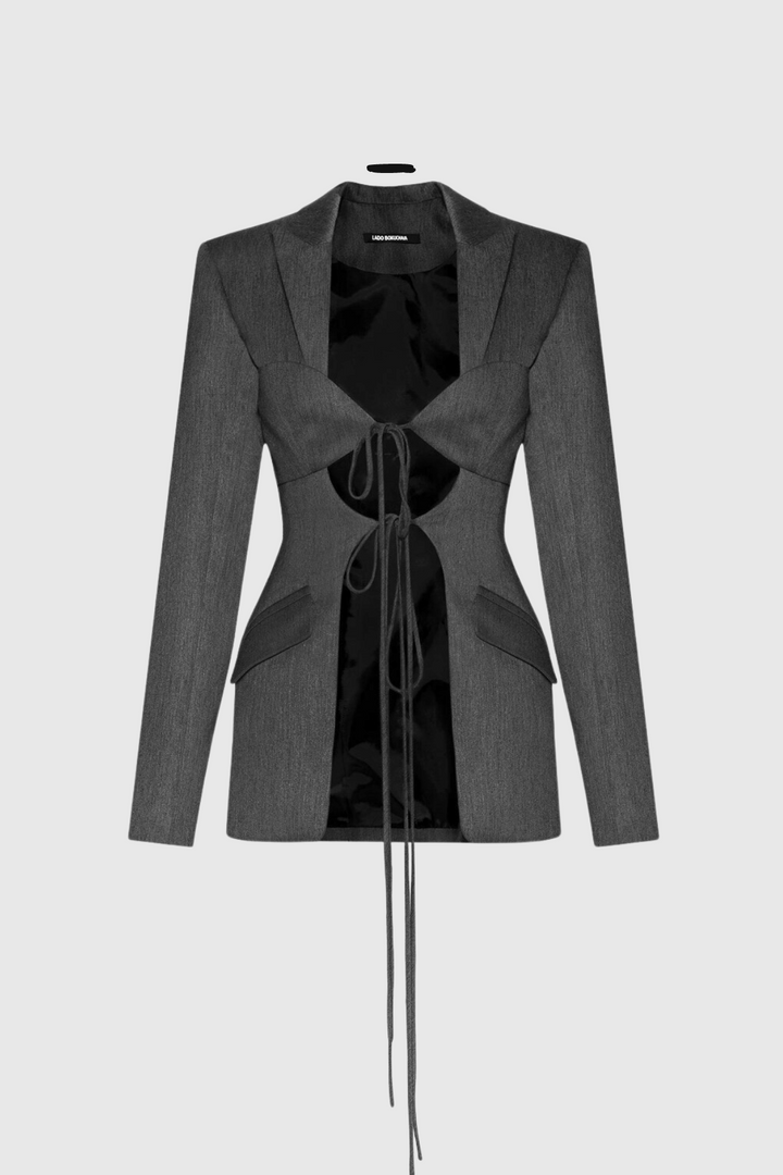 Arlette Lace Up Cutout Jacket - Celestia Couture