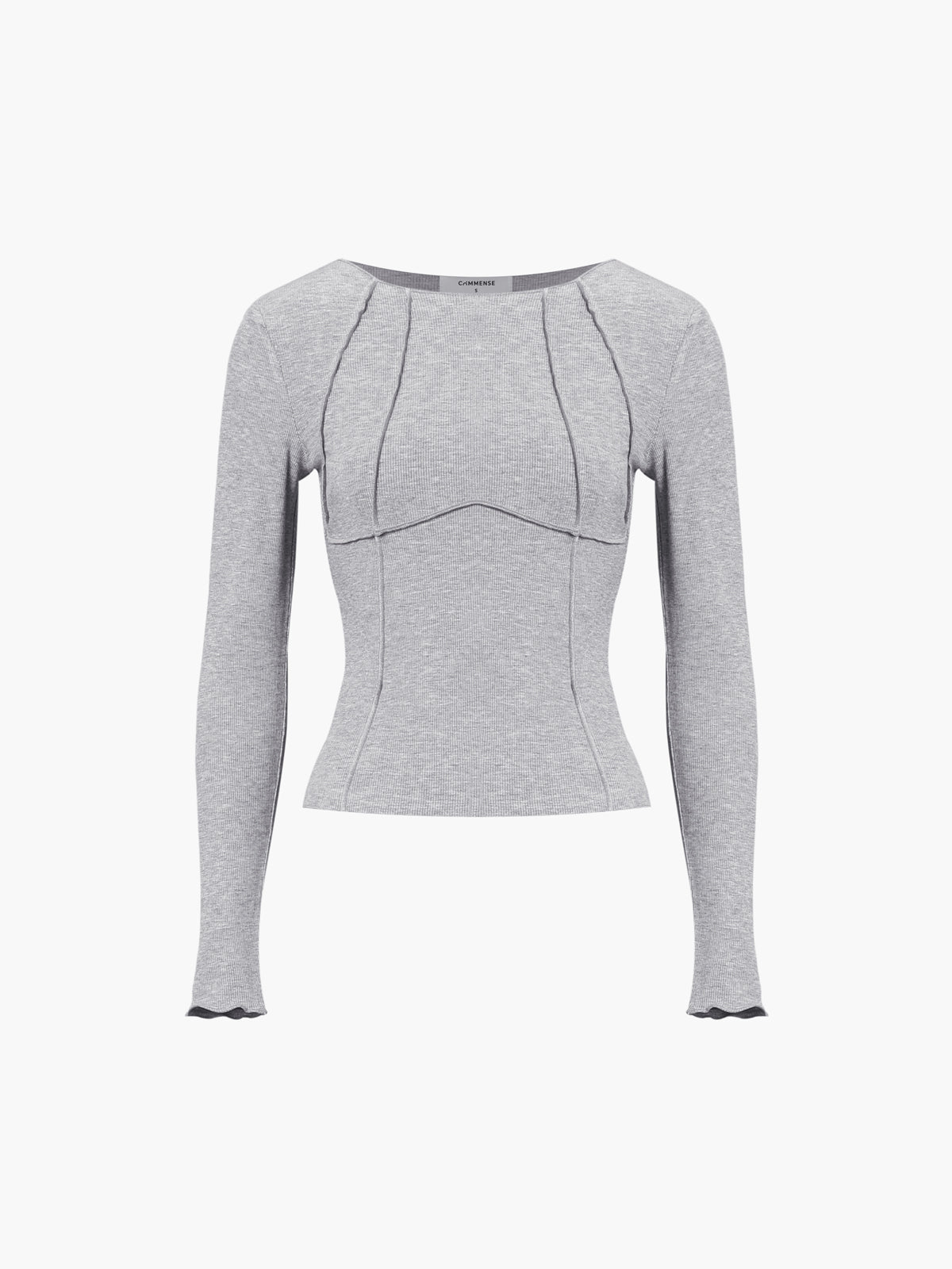 Basic Piping Long Sleeve Top - Celestial Couture