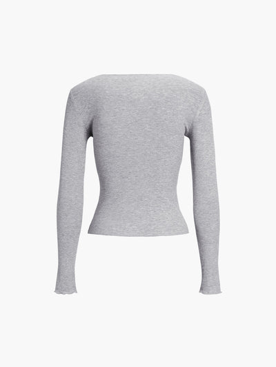 Basic Piping Long Sleeve Top - Celestial Couture