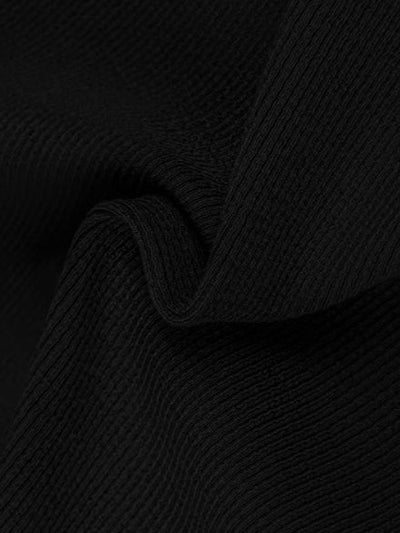 Square Neck Contrast Trim Long Sleeve Knit Shirt