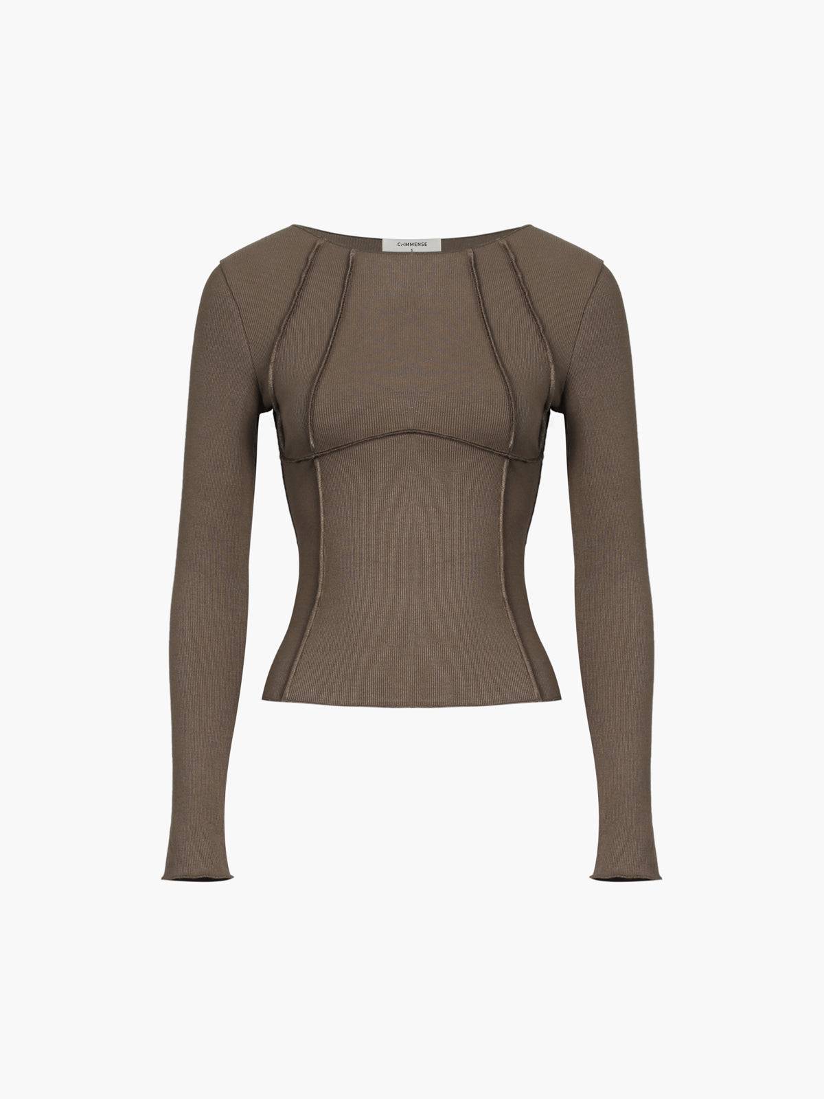 Basic Piping Long Sleeve Top - Celestial Couture