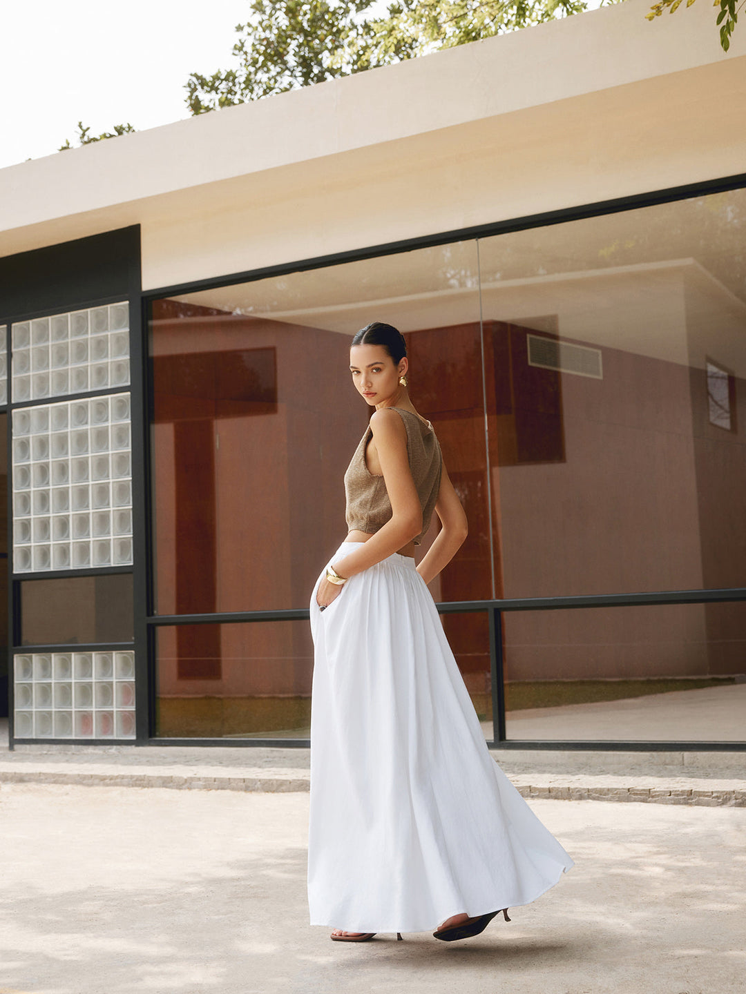 Cotton Blends Crop Top - Celestia Couture