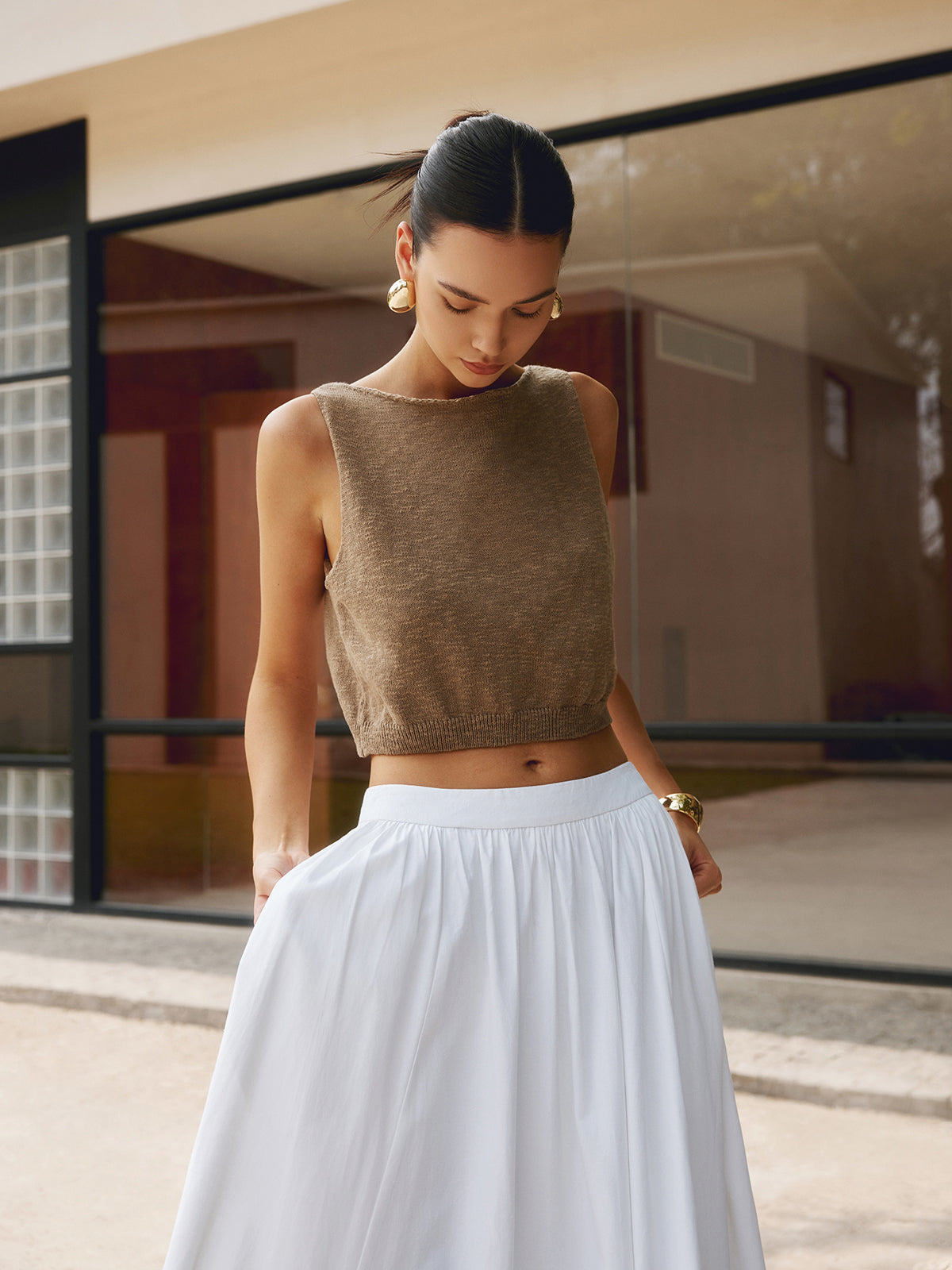 Cotton Blends Crop Top - Celestial Couture