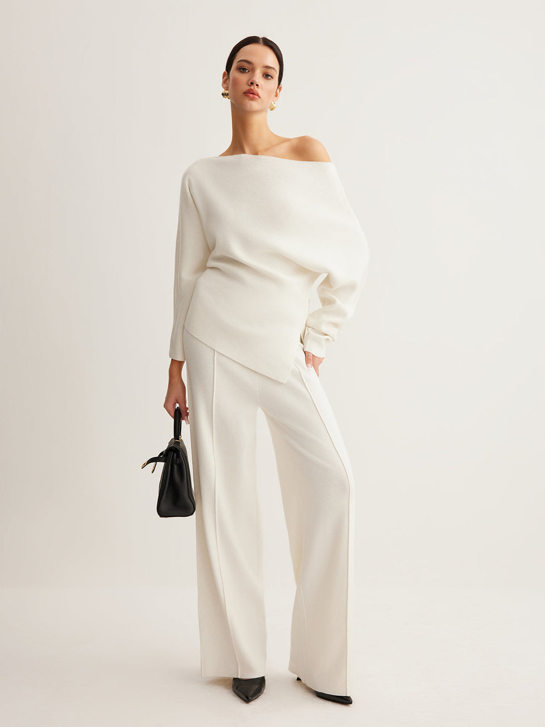 Wool-Blend Piping Pants