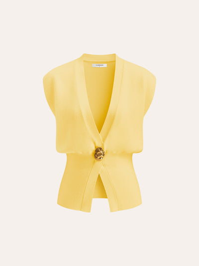 V-Neck Buttoned Detail Sweater Vest