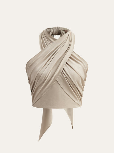 Cotton & Line Crisscross Halter Tank Top