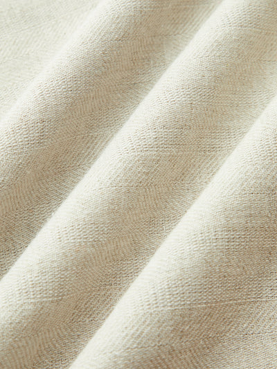 Linen Blend Cropped Blouse with Cross Wrap Detail