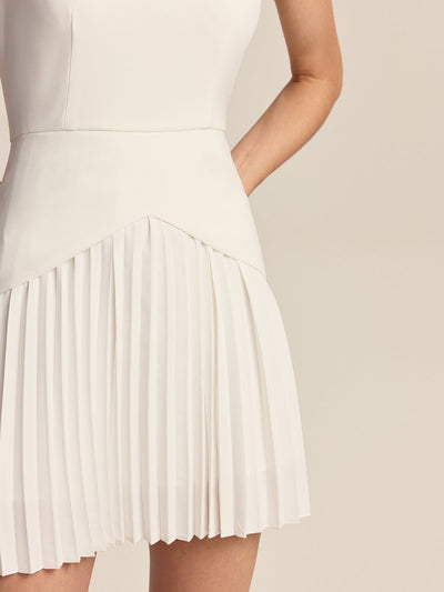 Pleated Hem Mini Dress