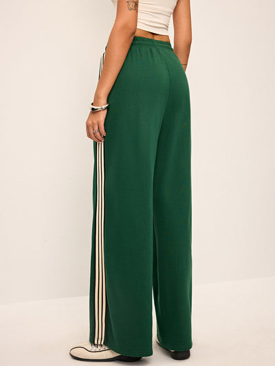 Side Stripe Wide-Leg Sweatpants