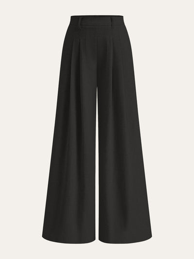 Linen Blend Wide-Leg Pants
