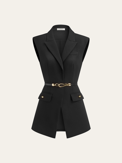 Belted Cap Sleeve Vest