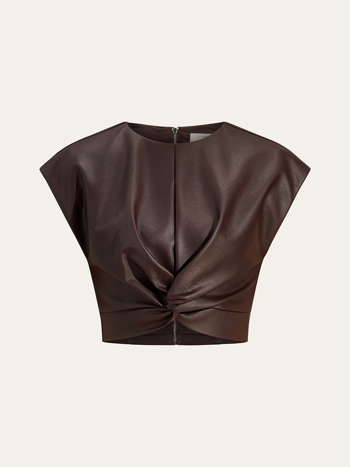 Faux Leather Knotted Top