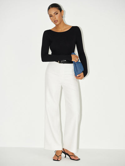 Bra-Free Long Sleeve Backless Bodysuit