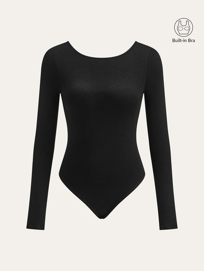 Bra-Free Long Sleeve Backless Bodysuit