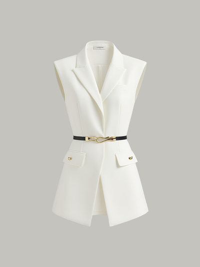 Belted Cap Sleeve Vest