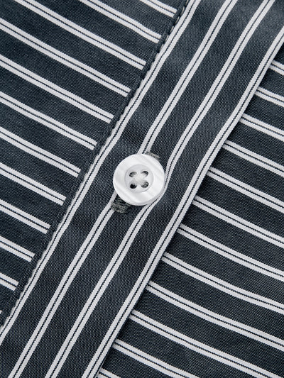 Striped Cinched Waist Cropped Shirt