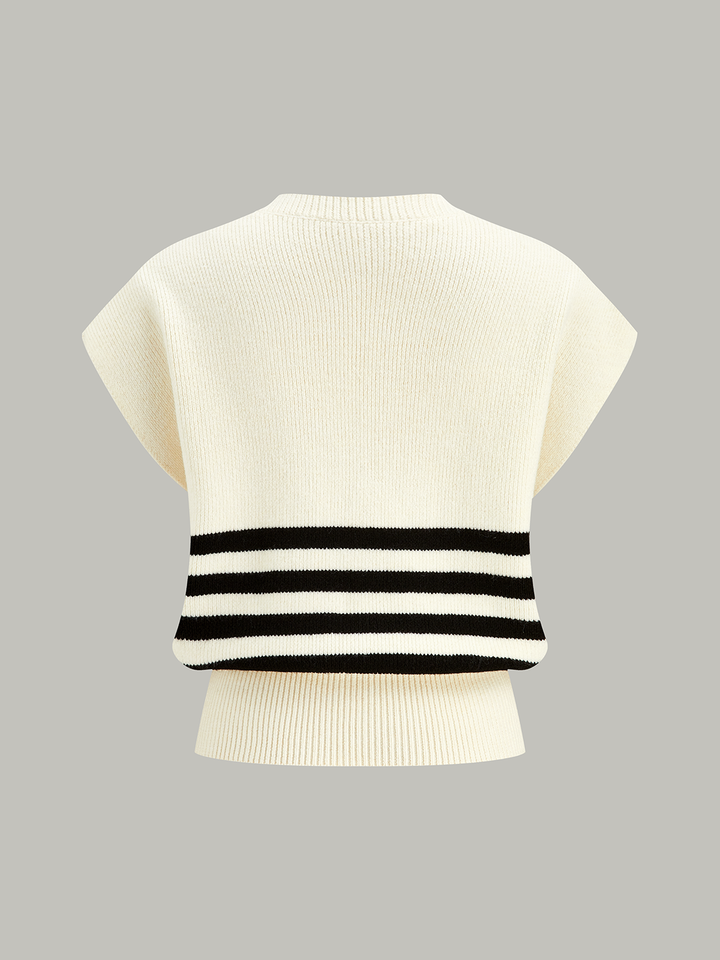 Cropped Stripe Sweater Vest