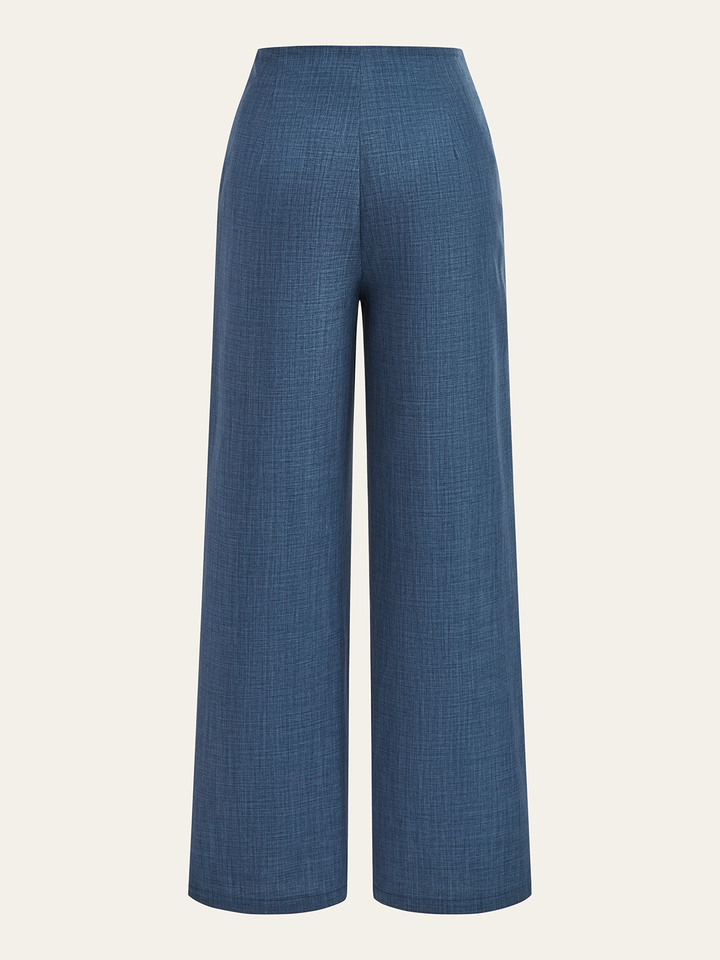 Metal Detail Straight-Leg Pants