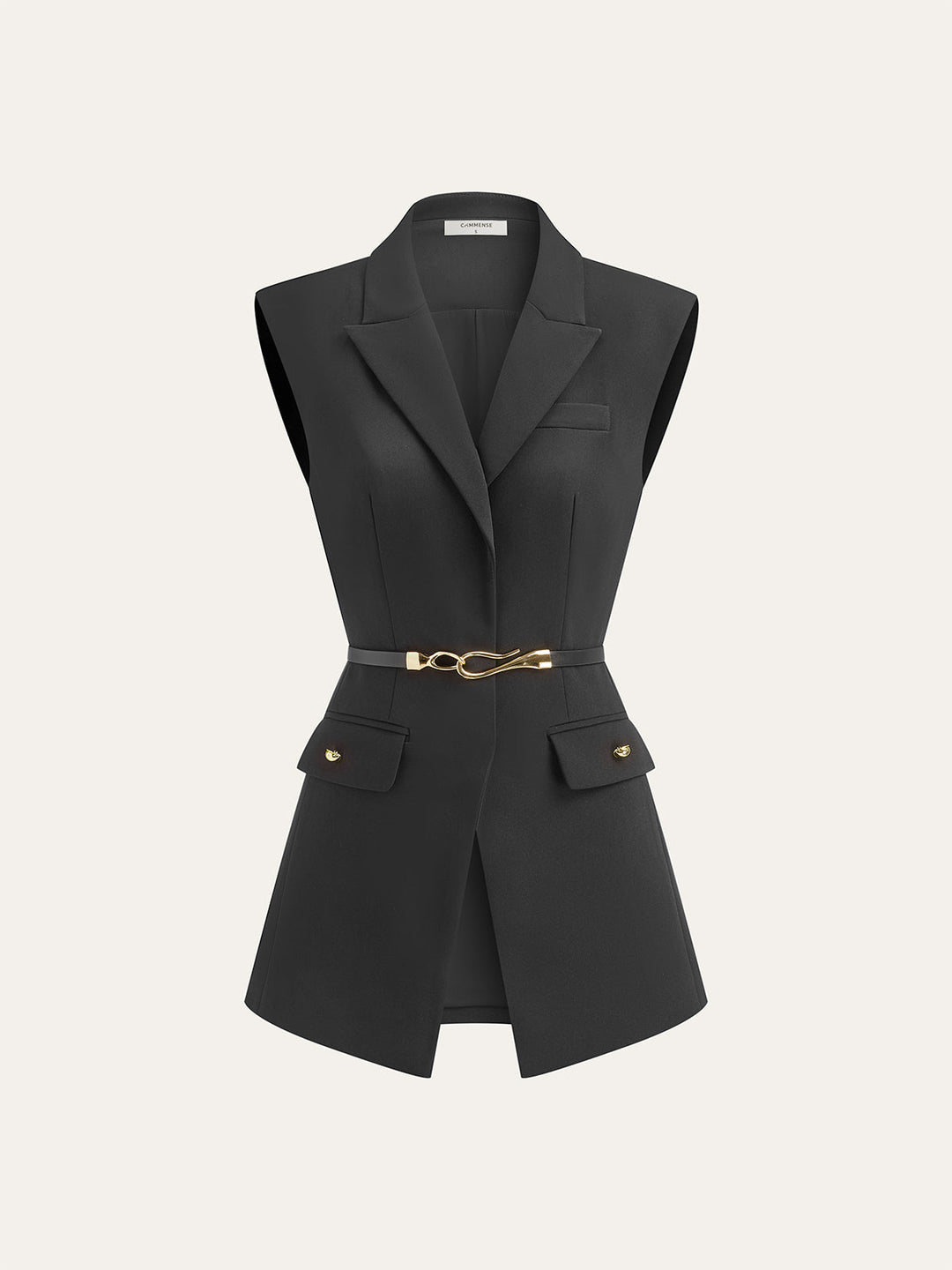 Belted Cap Sleeve Vest