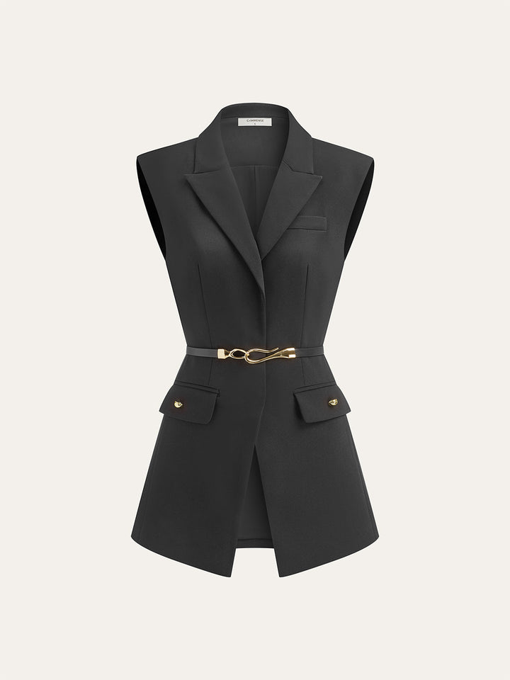 Belted Cap Sleeve Vest