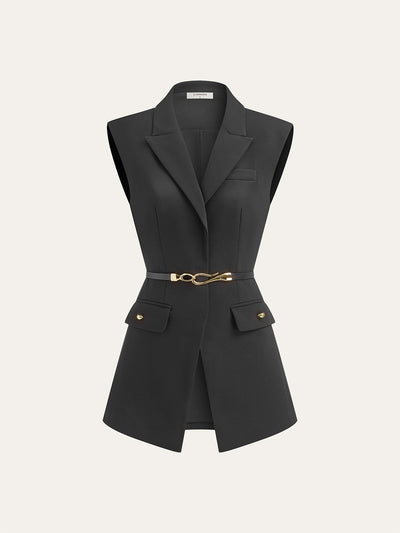 Belted Cap Sleeve Vest