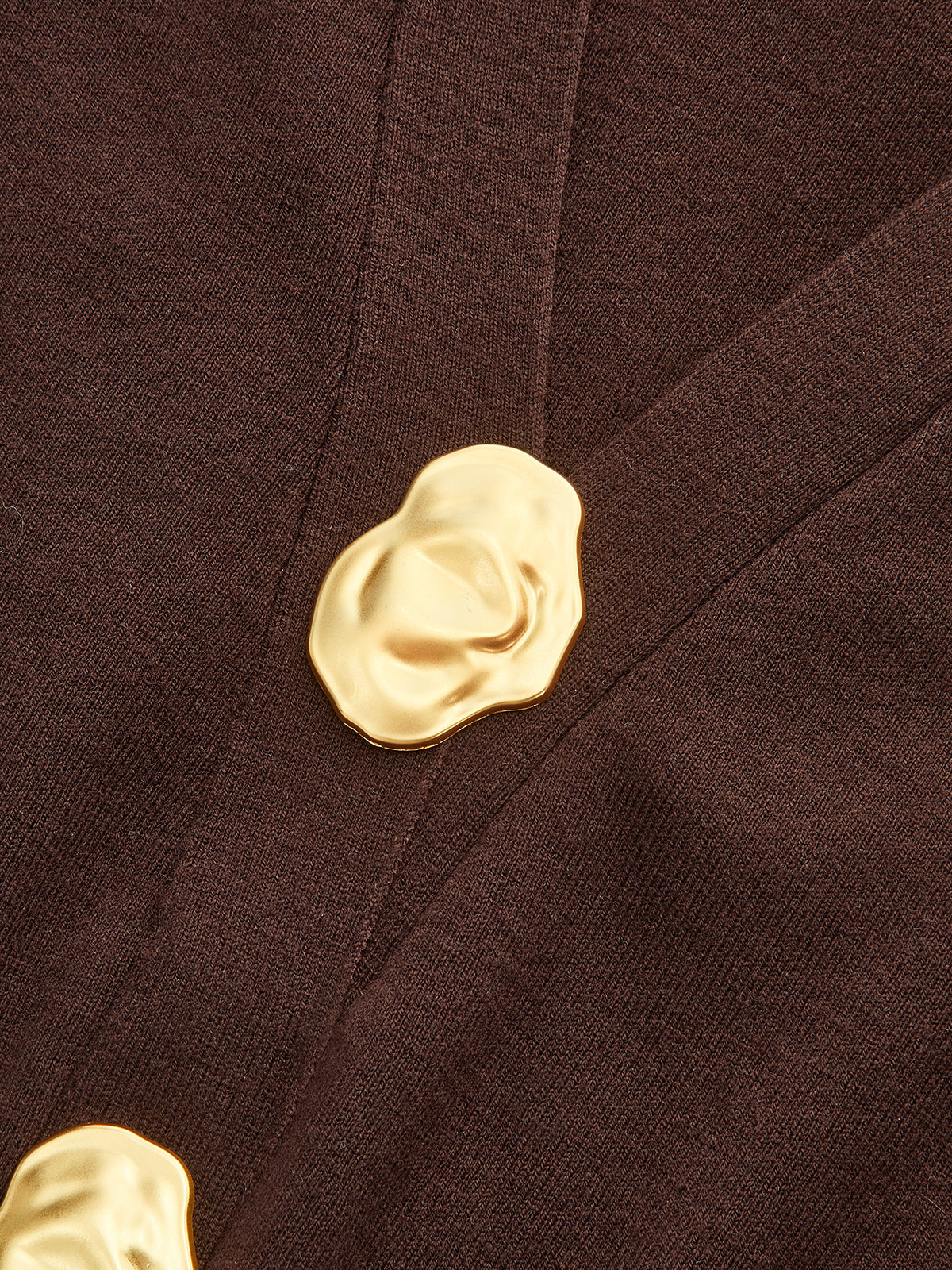 Metal Button V-Neck Knit Cardigan