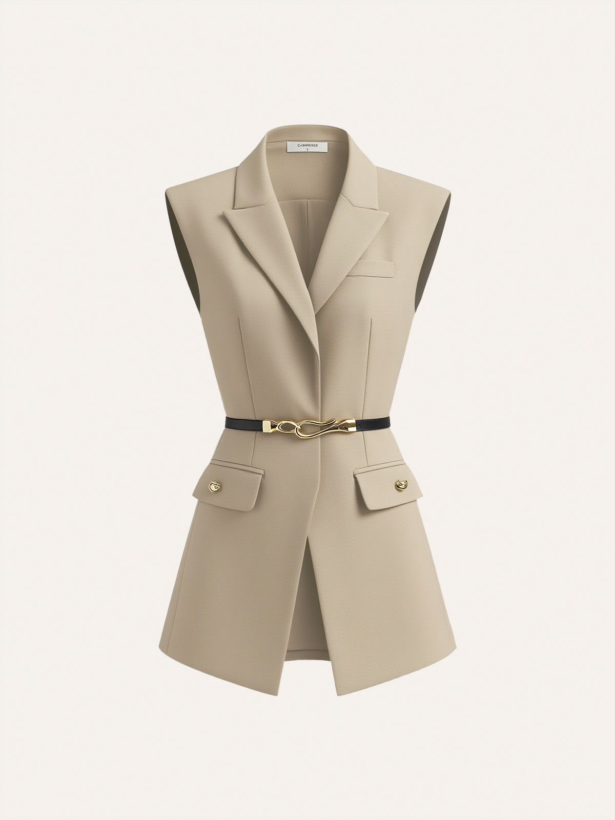 Belted Cap Sleeve Vest