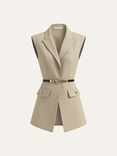 Belted Cap Sleeve Vest