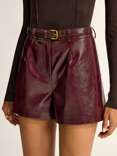 PU Leather Shorts without Belt