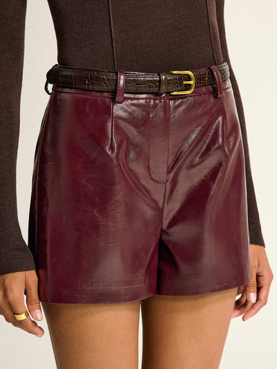 PU Leather Shorts without Belt