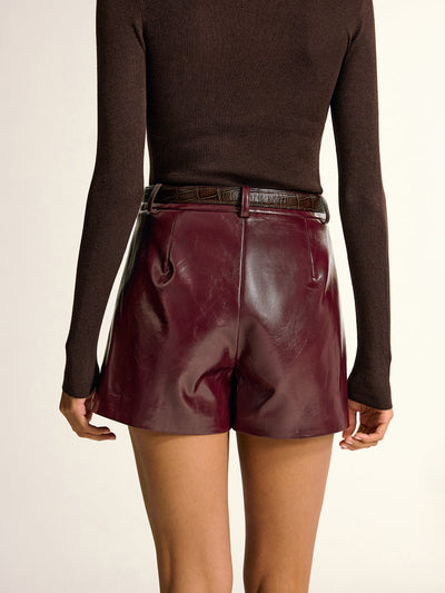 PU Leather Shorts without Belt