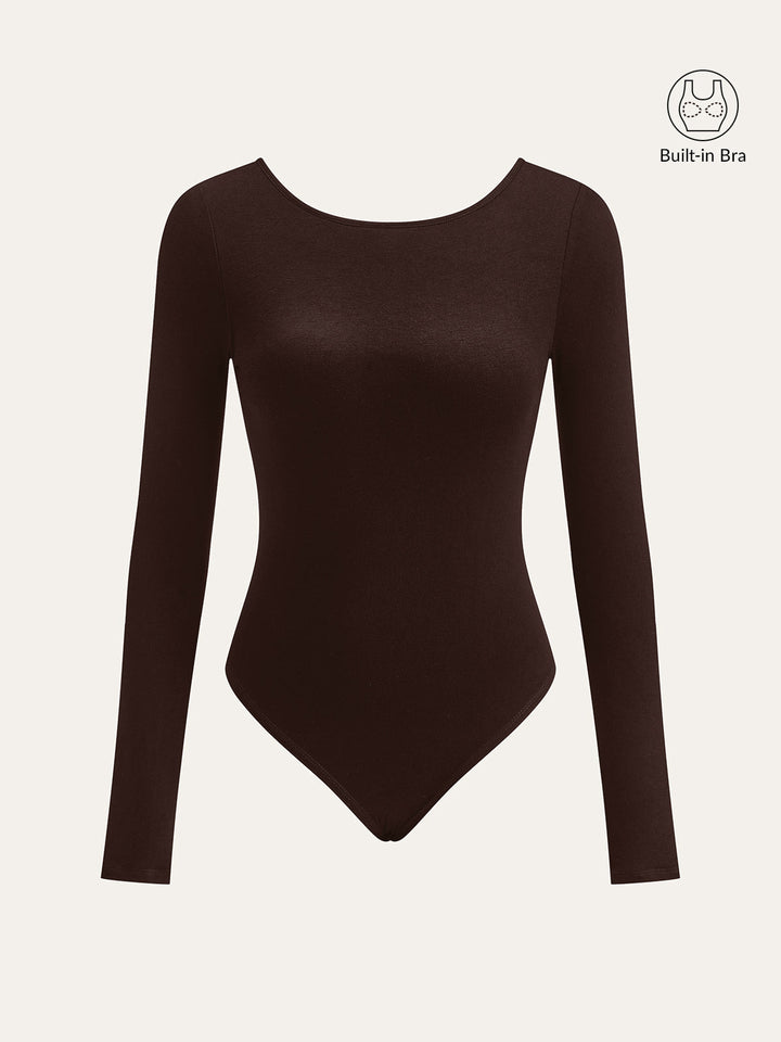 Bra-Free Long Sleeve Backless Bodysuit