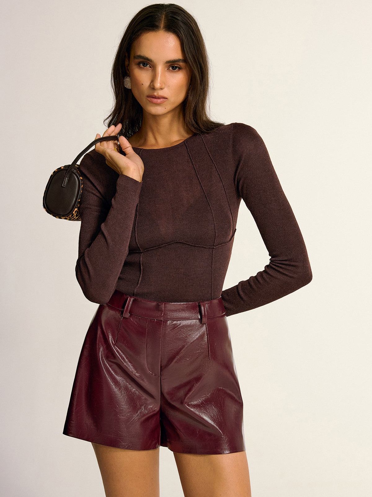 PU Leather Shorts without Belt