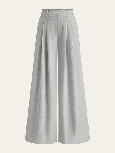 Linen Blend Wide-Leg Pants