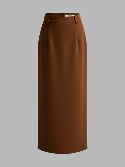 Elegant Slit Back Maxi Skirt Without Belt